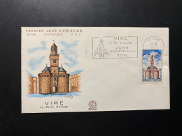 Enveloppe 1er Jour "Vire - La Porte Horloge" 08/07/1967 - Flamme - 1500 - Historique N° 609 - 1960-1969
