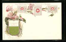 AK Die Ersten Briefmarken Der Schweiz, Kanton Waadt-Vaud  - Sellos (representaciones)
