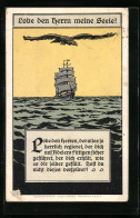 AK Lobe Den Herrn..., Segelschiff Und Adler  - Other & Unclassified