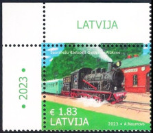 Latvia Lettland Lettonie 2023 (17) Narrow Gauge Railroad Gulbene - Aluksne 120 Years (corner Stamp) - Lettland