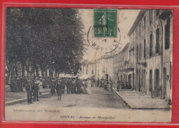 Carte Postale 34. Gignac  Avenue De Montpellier  Très Beau Plan - Gignac