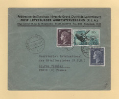 Luxembourg - Esch Sur Alzette - 1949 - Destination France - Cartas & Documentos