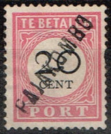 Indes Néerlandaises - 1892-1909 - Y&T Taxe N° 18*, Neuf Avec Trace De Charnière, Surchargé Pajakombo - Indie Olandesi