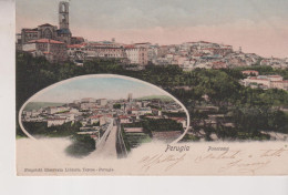 PERUGIA VEDUTE SALUTI PANORAMA  VG  1904 - Perugia