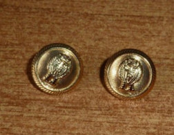Paio Bottoni Piccoli PS Polizia - Per Cappellino -  Anni 80  - Italian Police Buttons -  Vintage - Marked (255) - Polizei