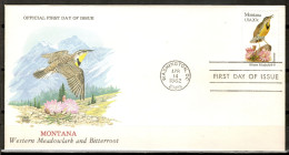 USA 1982 Estados Unidos / Official First Day Of Issue Birds Flowers Montana FDC Aves Flores Blumen Vögel / Lc26 75-27 - Sonstige & Ohne Zuordnung