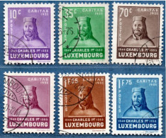 Luxemburg 1935 Charles I, Caritas 6 Values Cancelled - Neufs