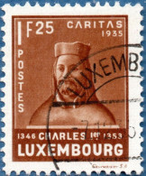 Luxemburg 1935 1.25 Fr Charles I, Caritas 1 Value Cancelled - Unused Stamps