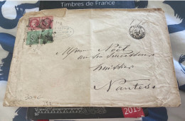 France Marcophilie Rare Lettre  Classique Napoleon No 35 Et 32A  1872 - 1863-1870 Napoléon III. Laure