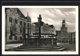AK Braunau A. Inn, Platz Mit Säulendenkmal  - Other & Unclassified