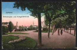 AK Demmin, Wilhelmplatz Und Kriegerdenkmal  - Demmin