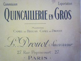 2024 - 1870  CATALOGUE  PUB  "QUINCAILLERIE EN GROS"L. DROUOT    PARIS   1925   XXX - Publicités
