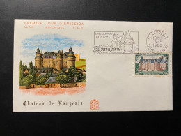 Enveloppe 1er Jour "Château De Langeais" 04/05/1968 - Flamme - 1559 - Historique N° 638 - 1960-1969