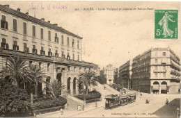 ALGERIE - ALGER - 522 -  Lycée National Et Avenue De Bab-El-Oued  - Collection Régence A.L. édit. Alger (Leroux) - Algiers