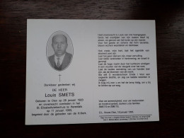 Louis Smets ° Olen 1923 + Herentals 1993 - Décès
