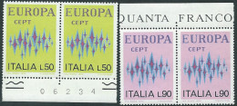 Italia 1972; EUROPA CEPT , Serie Completa. Coppie Di Bordo. - 1971-80: Nieuw/plakker