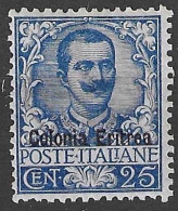 ERITREA Francobollo D’Italia Del 1901da 25 Cent. Sovrastampa Colonia Eritrea (Sassone 24) Valore 1.625 Euro - Erythrée