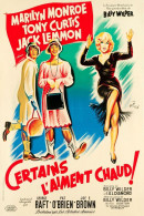 Cinema - Certains L'aiment Chaud - Marilyn Monroe - Tony Curtis - Jack Lemmon Illustration Vintage - Affiche De Film - C - Affiches Sur Carte