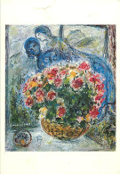 Art - Peinture - Marc Chagall - Couple Et Fleurs , 1972 - CPM - Voir Scans Recto-Verso - Peintures & Tableaux