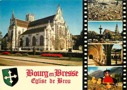 01 - Bourg En Bresse - Multivues - Eglise De Brou - Blasons - Poupées - CPM - Voir Scans Recto-Verso  - Autres & Non Classés