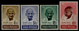 India 1948 Mahatma Gandhi Mourning 4v SET Mounted Mint Gum Disturbed, NICE COLOUR As Per Scan - Mahatma Gandhi