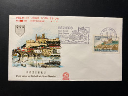 Enveloppe 1er Jour "Béziers" 07/09/1968 - Flamme - 1567 - Historique N° 649 - 1960-1969
