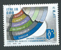Italia 2001; Carta Dei Diritti Fondamentali Dell' Unione Europea. Usato - 2001-10: Oblitérés
