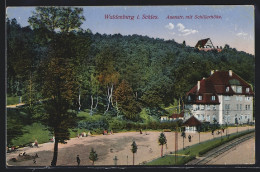 AK Waldenburg, Auenstrasse Mit Gasthaus Schillerhöhe  - Schlesien