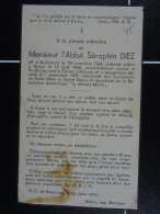 Abbé Séraphin Diez Baillamont 1864 Houffalize, Opont, Honnay 1949  /46/ - Devotion Images