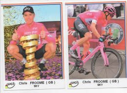 CYCLISME  TOUR DE FRANCE 2 CARTES DE CHRIS FROOME EN ROSE - Radsport