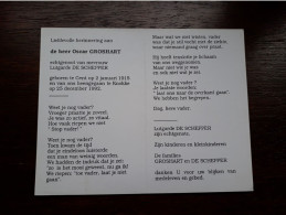 Oscar Groshart ° Gent 1915 + Knokke 1992 X Lutgarde De Schepper - Obituary Notices