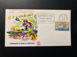 Enveloppe 1er Jour "Championnats Du Monde De Canoë Kayak" 02/08/1969 - Flamme - 1609 - Historique N° 688 - 1960-1969