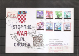 Croatie ( Lettre Recommandée De 1992 De Zagreb Vers Sibenie Et Réexpédiée à Voir) - Croacia