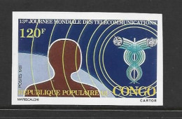 Congo 1981 World Telecommunication Day Single Imperforate / Non Dentele MNH - Ongebruikt