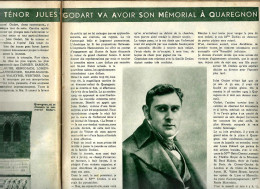 «Le Tenor Jules Godart Va Avoir Son Mémorial à QUAREGNON» Article De 2 Pages (3 Photos) Dans « A-Z » Hebdomadaire --> - België
