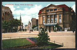 AK Magdeburg, Zentraltheater Mit Breiteweg  - Teatro
