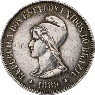 Brésil, 500 Reis, Liberté, 1889, Rio De Janeiro, Argent, TTB, KM:494 - Brésil