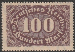 Deut. Reich: 1922, Plattenfehler: Schantl Nr. 219 F 24, Freimmarke: 100 Mk. Ziffer Im Queroval.  **/MNH - Unused Stamps