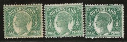 Queensland    .   SG    .   219  3x       .  *    .    Mint-hinged - Ungebraucht