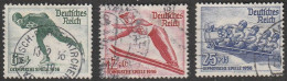 Deut. Reich: 1935, Mi. Nr. 600-02 X,  Olympische Winterspiele 1936, Garmisch-Partenkirchen.  Gestpl./used - Oblitérés