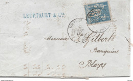 Facture Envoyée De Coutras à Blaye 3 Février 1886 Type Sage - 1877-1920: Semi Modern Period