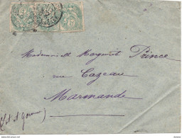 Lettre De 1905 D'Agen Pour Marmande,Type Blanc - 1877-1920: Periodo Semi Moderno