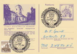ZWETTL. Bildpostkarte 3924 ROSENAU SCHLOSS Mit Sonderstempel Freimaurermuseum 1984 - Briefkaarten