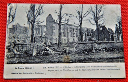MILITARIA -  PERVYSE - Kerk En Kerhof Na Het Bombardement - Eglise Et Cimetière Après Le Bombardement - Guerre 1914-18