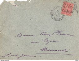 Lettre De 1906 D'Agen Pour Marmande, Type Semeuse Lignée - 1877-1920: Semi-Moderne