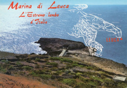 CARTOLINA ITALIA LECCE MARINA DI LEUCA SALUTI Italy Postcard ITALIEN AK - Lecce