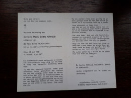 Maria Bertha Grauls ° Wijer 1922 + Sint-Truiden 1977 X Louis Bogaerts (Fam: Jermis - Serdongs) - Todesanzeige