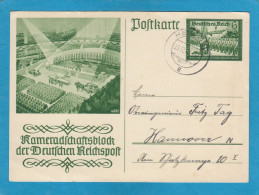 P 292.GANZSACHE AUS HERFORD NACH HANNOVER,1942. - Cartes Postales