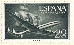 1955 - 1956 - ESPAÑA - SUPERCOSTELLATION Y NAO SANTA MARIA - EDIFIL 1169 NUEVO CON CHARNELA - Nuevos