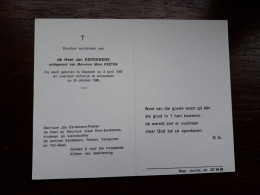 Jan Eerdekens ° Neerpelt 1909 + Antwerpen 1989 X Mina Peeten (Fam: Vangerven - Van Beek - Dom) - Obituary Notices